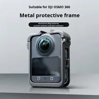 Pour DJI Osmo 360 VR cadre de caméra d'action boîtier boîtier en alliage d'aluminium Cage anti-chute avec 1/4 Interface à dégagement rapide chaussure froide
