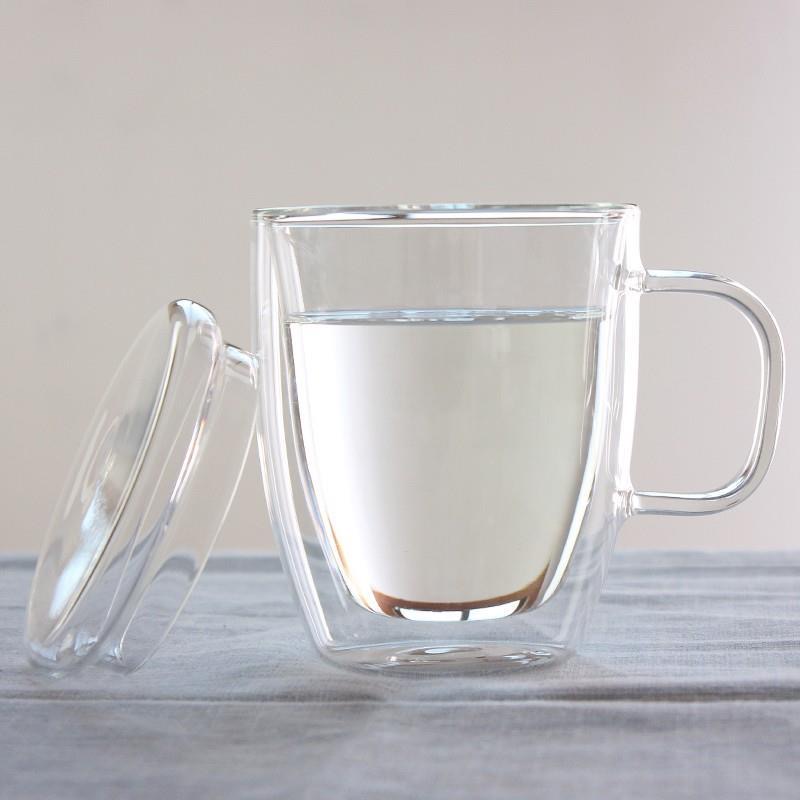 Quality standards Double Wall Glass with bamboo lid