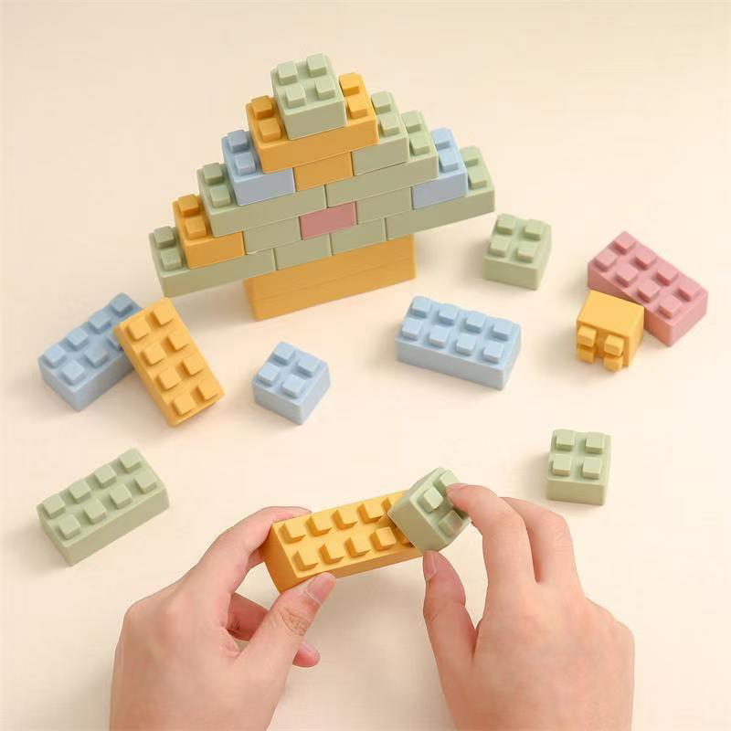 Silicone Assembled Block Baby Building Blocks