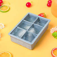 Offre Spéciale 6 cavités King Cube bacs à glace glace avec couvercle 6 trous grand Cube noir bac à glaçons pour boisson