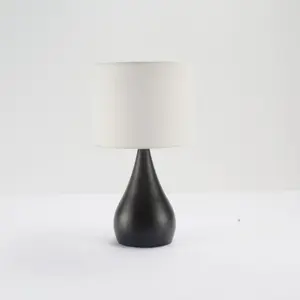 new design Customized Modern night light fabric lampshade iron base desk lamp table lamp