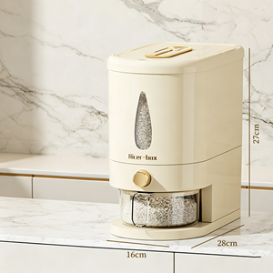 Conteneur à riz, boîte de rangement pour riz, distributeur de céréales scellé avec boucle, conteneur pour aliments pour animaux, organisateur de riz pour la cuisine - Product Image 5