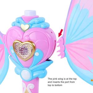Baguette à bulles entièrement automatique avec ailes, lumières et musique, démarrage à une touche, bleu rose, 2 flacons de 50 ml, jouet d'été pour l'extérieur, cadeau pour enfants - Product Image 2