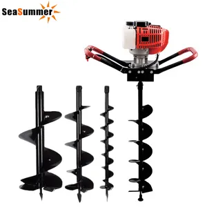 Seasummer Professional 52cc Earth Auger 2 Stroke Power Drills EA520 Hand Push Drilling Machines With Drill Bit For Sale