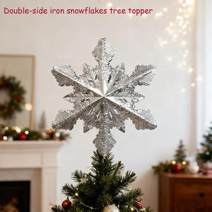 Hochwertiger Metall-3D-Schneeflocken-Baumschmuck für Weihnachten Festival-Stil Lasergeschnitten und Handbemalte Weihnachtsdekoration - Product Image 6