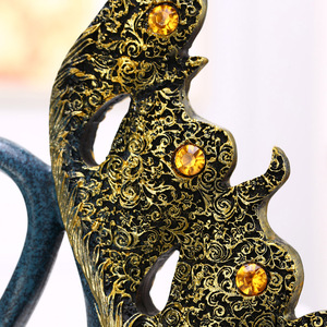 Hot Bán Nhựa Pha Lê Con Công Màu Xanh Của Trang Trí Nội Thất Thủ Công Mỹ Nghệ Nhựa Con Công Tượng Điêu Khắc - Product Image 3