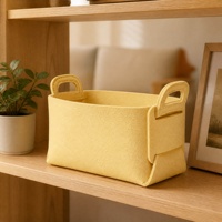 Panier de rangement pliable en feutre écologique avec poignées, bac de rangement pliable pour la maison et le bureau