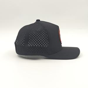 Waterproof Dobby Dot Hand Embroidery Baseball <b>Cap</b> Laser Cut Hole Golf Hats PVC Rubber Patch Rope Custom Adjustable - Product Image 3