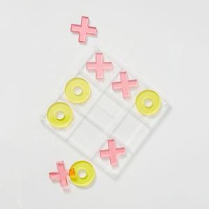 Acrílico permanente tablero de mesa juego 20x20x1cm de neón de color rosa y amarillo neón Lucite del dedo del pie de Tic Tac con clara tablero de acrílico - Product Image 2