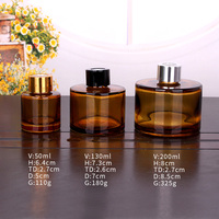 Vente en gros 4oz 50ml 120ml 200ml bouteille de diffuseur de roseaux en verre ambré avec bouchon bouteille de luxe en verre vide pour diffuseur d'huile aromatique
