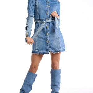 Chaqueta Vaquera Personalizada, Nueva, Moderna y en Oferta, Vestido Vaquero Informal y Moderno de Manga Larga, Vestido de Verano para Mujer - Product Image 1