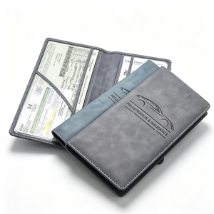 Carta d'identità personalizzata, licenza, organizzatore di documenti di contatto portadocumenti del veicolo custodia per carte in pelle e porta assicurazione - Product Image 1