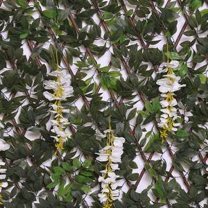 White <strong>Flowered</strong> <strong>Artificial</strong> Ivy Fence <strong>Trellis</strong> for Indoor and Outdoor for Privacy and Decoration - Product Image 4