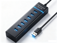 Hub USB 3.0 de 7 Puertos, Super Velocidad, Transferencia de Datos de 5 Gbps, con Cable de 0.3 m para Computadora Portátil, PC, Impresora, Disco Duro Externo, en Existencia