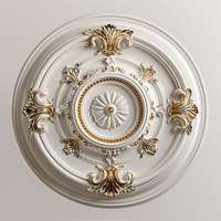 Roseau de plafond rond personnalisé en plâtre GRG, décoration de plafond en plâtre, ornement lumineux