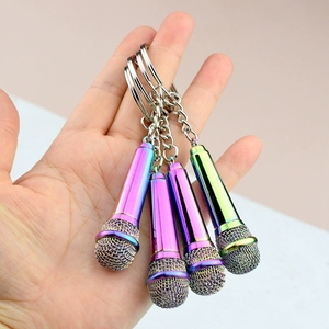 Wholesale Multicolor Alloy Microphone <b>Keyring</b> Portable <b>Mini</b> Mic Shaped Key Chain Music Themed For Souvenir Bag Accessories - Product Image 5