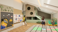 Services de conception de parcs de jeux intérieurs sur mesure, filet de protection, développement de concept de visualisation 3D pour usage commercial, mur d'escalade