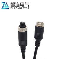Connecteur de câble d'aviation GX12 4 broches mâle/femelle 5 mètres IP67 étanche argenté avec contacts en laiton plaqué or