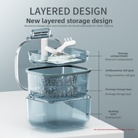 Boîte de rangement portable à trois niveaux pour aligneurs et gouttières orthodontiques invisibles, avec compartiments superposés et couche de drainage
