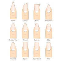 Presse pour petites entreprises Faux ongles Coffin Ongles courts en acrylique Conception de logo personnalisé Finger ABS Case of Soft Gel Full Cover Nails