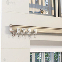 Rail de rideau de douche incurvé en alliage d'aluminium durable, avec fonction de rideau, fixation au plafond, modèle personnalisable, fourni par l'usine