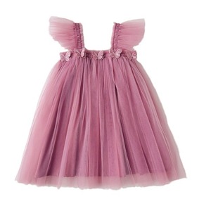 <span class=keywords><strong>Vestito</strong></span> in Rete per Bambine <span class=keywords><strong>con</strong></span> <span class=keywords><strong>Farfalle</strong></span>, Maniche a Volant Estive, Gonna da Principessa, Abbigliamento Dolce per Bimbe - Product Image 1