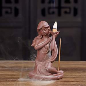 Brûleur en céramique pour encens à refoulement d'eau alpin, style rocaille, vente en gros - Product Image 2