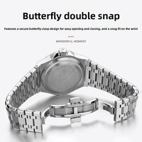 Montre de plongée en acier inoxydable avec logo personnalisé OEM, mouvement automatique japonais, aiguilles lumineuses, résistance à l'eau 300 m, montre pour homme