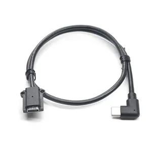 Cable de extensión de cinta hembra revolution, puerto USB curvo de 3 pies, 10 pies y 90 grados, argos fijos en el orificio de la oreja con conector de bloqueo