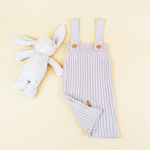 Salopette tricotée Pinuotu pour bébé, 100 % coton respirant, à bretelles, côtelée et évasée, pour nouveau-né garçon et fille - Product Image 1