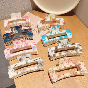 ที่หนีบผมผู้หญิง10ซม. ลายดอกไม้น่ารักอุปกรณ์เสริมพลาสติกอเนกประสงค์สำหรับผมหยิกตรงหัวหลังสุดชิค - Product Image 2