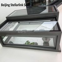 Puits de lumière coulissant électrique en aluminium haut de gamme en forme de L pour toit plat, idéal pour villa moderne, terrasse et accès au toit.