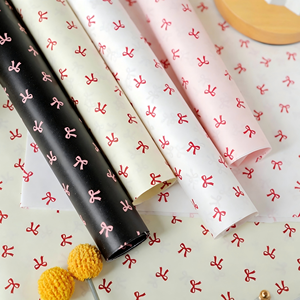 Papier d'emballage en tissu épais imperméable à l'eau avec motif de nœuds mignons, froissé et doux, <span class=keywords><strong>pour</strong></span> bouquets de fleuristes, cadeaux de la Saint-Valentin - Product Image 1