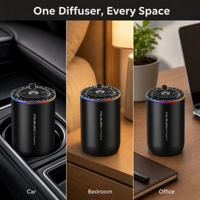 Diffuseur d'aromathérapie électrique sans eau portable de 50 ml en alliage avec lumière LED et rechargeable par type-C/USB pour la maison, l'hôtel et la voiture