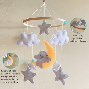 Décoration de chambre d'enfant, mobile <span class=keywords><strong>musical</strong></span> éducatif pour bébé en feutre doux et écologique, animaux suspendus rotatifs, pour <span class=keywords><strong>lit</strong></span> de bébé de 0 à 24 mois, jouets de <span class=keywords><strong>lit</strong></span> - Product Image 2