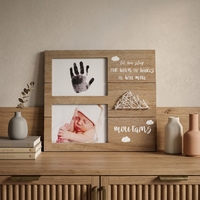 Kit de cadre photo 8x10 personnalisé, moderne, carré, non toxique, sans cuisson, en MDF de luxe, pour empreintes de pieds et de mains de bébé