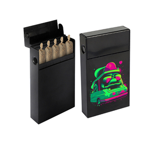 UKETA custom child proof button storage sliding plastic box Child resistant cigarette case 1g king size tobacco packaging box