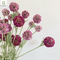 Nieuw Ontwerp 5 Koppen Scabiosa Zaadpod Kunstzijde Bloemen Fleur Artificielle Bloemdecoratie