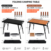 Table de camping pliante en alliage d'aluminium IGT pour l'extérieur, insert de brûleur de barbecue modulaire, hauteur réglable, mobilier tactique de pique-nique pour l'extérieur