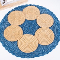 Tapis de cuisine et sets de table ronds en polyester-coton de haute qualité, isolants thermiques, diamètre 38 cm, lavables, résistants à la chaleur et antidérapants