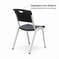Chaise d'entraînement empilable en plastique pour intérieur, chaise ergonomique pour étudiants, idéale pour les séminaires et les ateliers