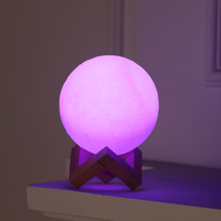 Nouveau 3D Imprimé 16 Couleurs Lava Lampe Moonlight Moon lampe Moon Night Light