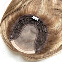 Bereit zum Versand Chinesische Nagel haut Remy Echt haars pange in MONO Topper Balayage Braun Blond Gerade Toupee für Frauen