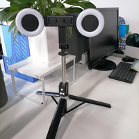 Avec deux anneaux lumineux à LED Anti-dérapant Bureau Rose Réglable BT-alized Support de téléphone Selfie Stick pour TiktoLive Streaming
