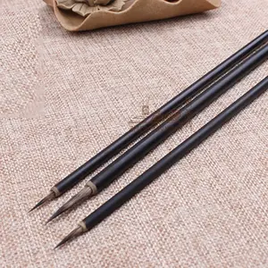 Pincel <span class=keywords><strong>de</strong></span> caligrafía Seiko Hook Line con diseño <span class=keywords><strong>de</strong></span> hojas pintadas, <span class=keywords><strong>de</strong></span> pelo <span class=keywords><strong>de</strong></span> tejón, para pintura china, en tamaños grande, mediano y pequeño, y pincel <span class=keywords><strong>de</strong></span> jade para tableta. - Product Image 6