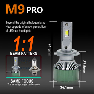 CAR-REFINE M9 PRO H4 120W 12V 12000LM 6500K Sistema di Illuminazione Fari LED per Auto OEM ODM Lampadina LED per Fari Auto - Product Image 3