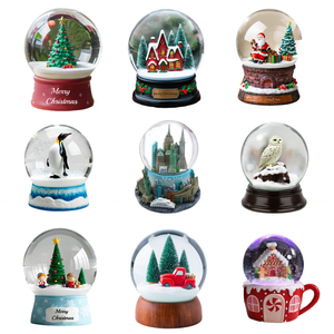 كرة ثلجية مخصصة لعيد الميلاد مع صندوق هدايا، كرة ثلجية من الراتنج للهدايا التجارية، كرة ثلجية دوارة لعيد الميلاد - Product Image 6