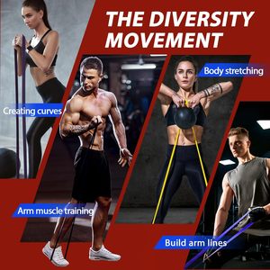 Usine en gros Latex Fitness formation exercice assistance tirer vers le haut bandes de résistance ensemble de 6 avec ancre de porte - Product Image 3