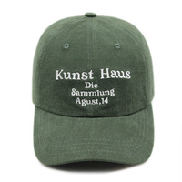 Casquettes de baseball brodées à plat avec logo vert – Personnalisées, élégantes, tendance, unisexe, pour l'extérieur, en sergé, motif lettres