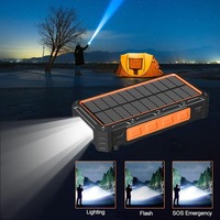 Portátil plegable al aire libre Camping Solar Phone Power Bank 20000mAh Mobile Hand Crank Display Características